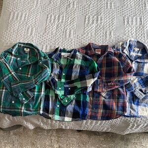 Kids Plaid Button-Down Shirts - size 8.